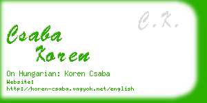 csaba koren business card